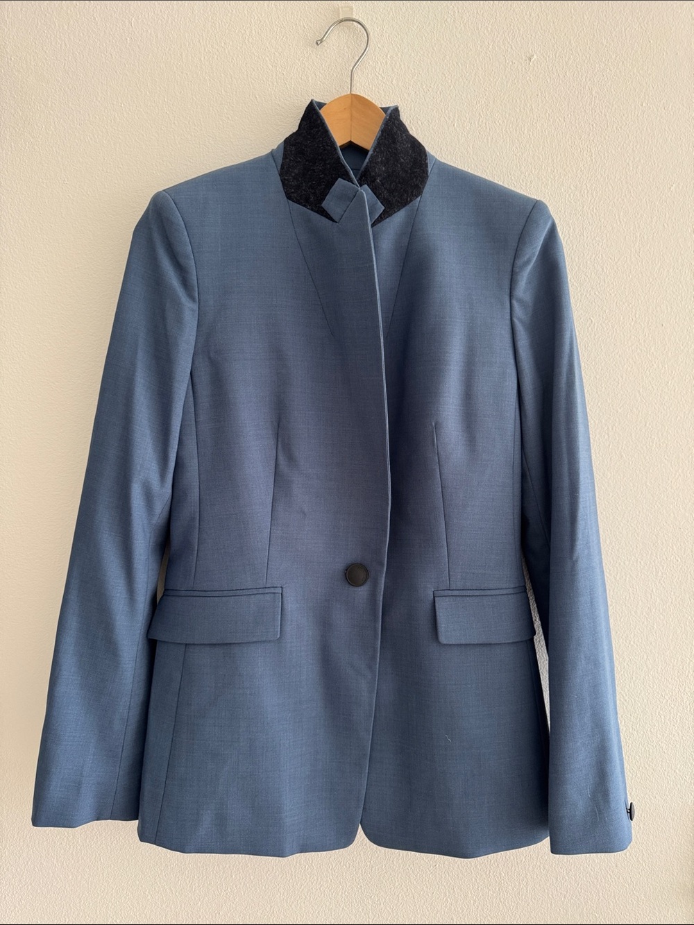 rag & bone Slate Blue Single-Button Women's Hazel Blazer